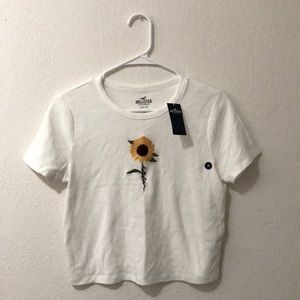 Hollister Baby Tee with Sunflower